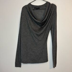 Derek Lam Gray Drape Front Sweater M